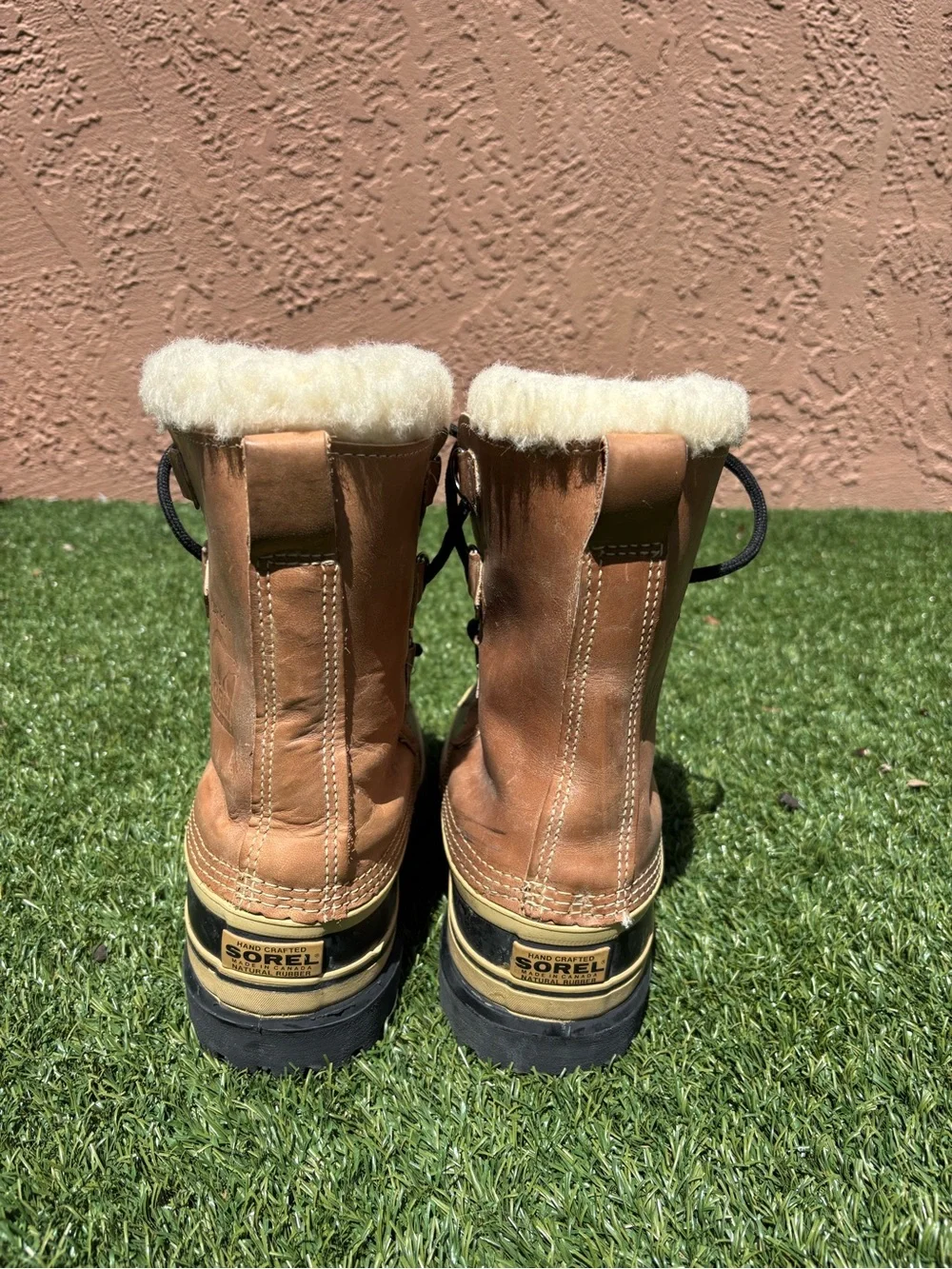 Mens 8 Sorel Caribou Buff Leather Waterproof Snow Winter Boots Insulated Kaufman